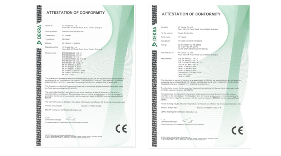 汉想新能源Nove1.0 平单轴控制系统获得DEKRA CE证书
